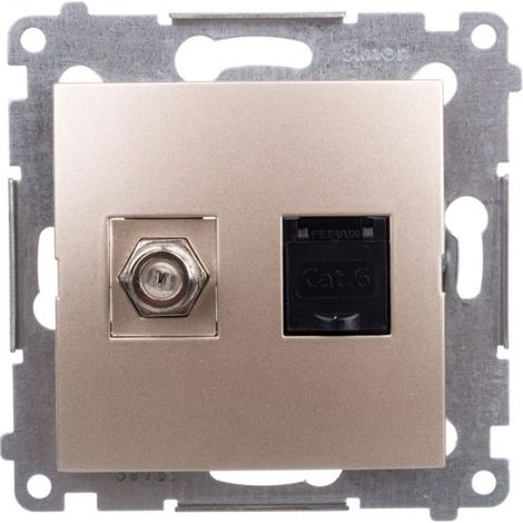 Simon 54 F+ Computerantennenbuchse RJ45 Kat. 6 mattgold DASFRJ45.01/44