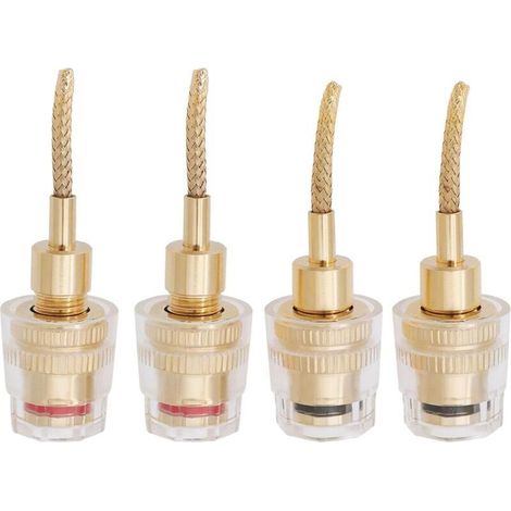 Gold-plated 2mm to 4mm female banana audio adapters – Pack of 4 for high-fidelity cables