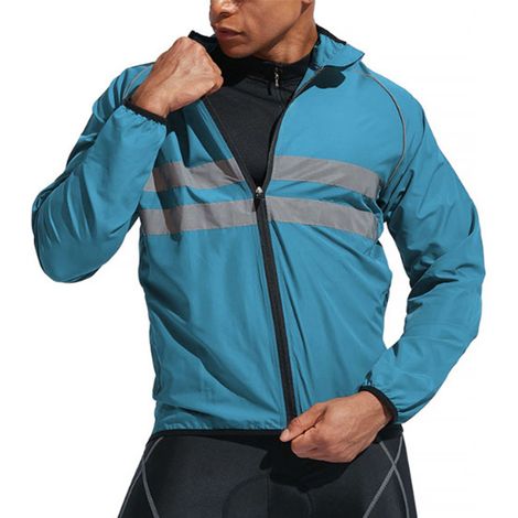 Wasserdichte, winddichte und reflektierende Langarm-Radjacke für Herren, geeignet für Mountainbiken, Rennradfahren, Motorradfahren und Angeln (2XL) (1/5)