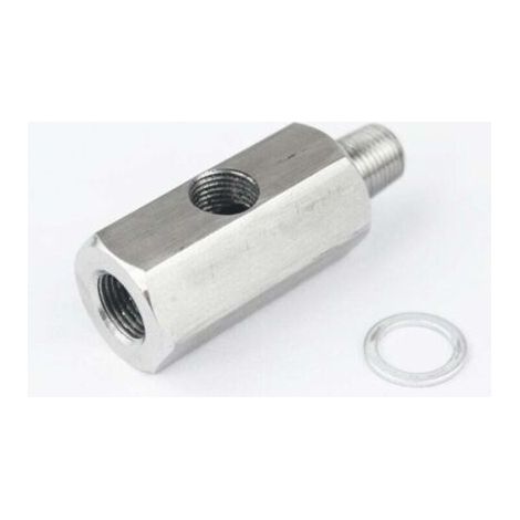 Té de capteur de pression d'huile en acier inoxydable 1/8" NPT Turbo Ligne d'alimentation en huile Manomètre Pièces automobiles (1/8" NPT) (1/4)