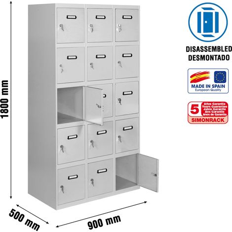 Simonrack Robustschrank mit 5 Türen grau 1800x900x500 mm