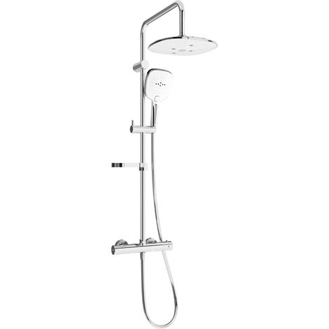 Mexen KX17 set doccia esterno con soffione e miscelatore termostatico, cromo/bianco - 771501791-02 (1/2)