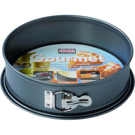 Original Kaiser Gourmet - Stampo rotondo con fondo piatto, 24 cm, a prova di perdite, antiaderente, resistente al calore fino a 230 °C, colore: Grigio (1/2)