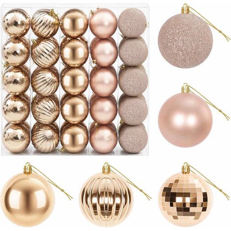 Juego de bolas navideñas 50 uds. Oro Rosa 8 cm Poliestireno vidaXL (1/5)