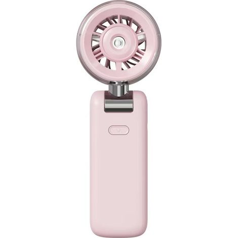 Ventilateur brumisateur portable – Ventilateur turbo portable avec pulvérisation de brume froide, 4000 mAh rechargeable, 5 vitesses, brumisateur d'eau pliable personnel pour voyage d'été (1/5)