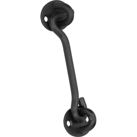 Verrou de porte de grange en acier inoxydable, verrou à crochet pour porte de grange, verrou pour porte coulissante noire (1/5)