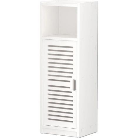 Mobilier de salle de bain, Compartiments ouverts, Design gain de place, BLANC (1/2)