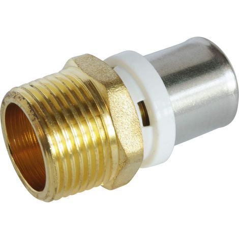 SOMATHERM FOR YOU - Raccordo diritto maschio della piegatura del tubo multistrato Ø20 - Maschio 20/27 (3/4 '') Per collegare un tubo multistrato di diametro Ø20
