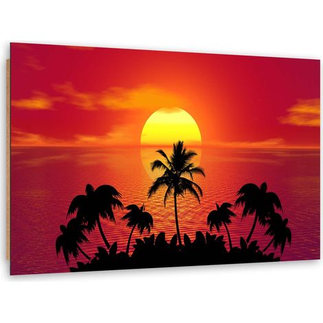 Quadro deco panel, Tramonto e palme - 60x40 (1/5)