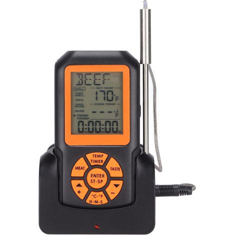 Thermomètre de barbecue sans fil, portée de 100 m, thermomètre de cuisine numérique avec 1 sonde pour fumoir et four (1/5)