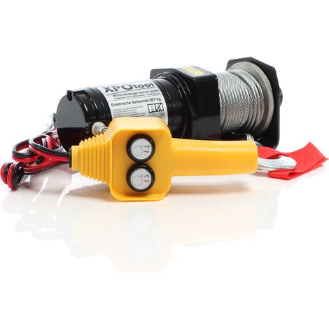 XPOtool Cabrestante eléctrico 907kg polipasto 12V cuerda de acero motor 1 CV vehículo remolque cable