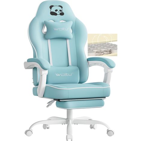 WOLTU Racing Style Gaming Chair with Reclining Function Footrest Lightblue (1/5)