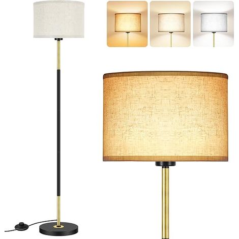 Floor Lamp Living Room 3 Colour Temperatures Black Gold (1/5)