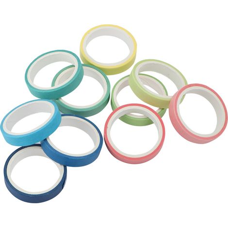 Ruban Adhésif Décoratif - 8mm Largeur Couleurs Unies - Pour Loisirs Créatifs Et Organisation - Lot De 10 Rouleaux (1/5)
