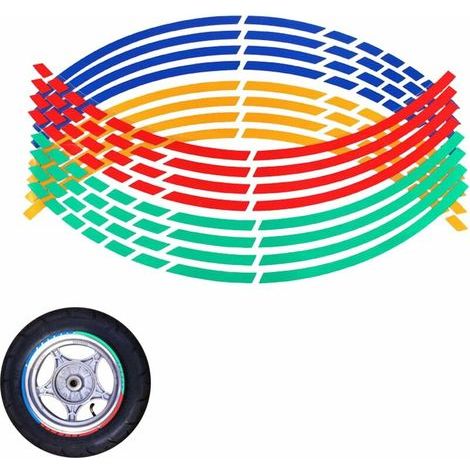 Cerchioni riflettenti per moto, adesivi per cerchi, adesivi per cerchi di biciclette, adesivi riflettenti per cerchi, per biciclette, moto e auto (1/5)