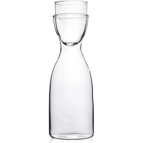 Carafe à eau en verre transparent, bouteille d'eau, gobelet à jus, carafe isotherme pour boissons froides, jus et thé glacé (1/5)