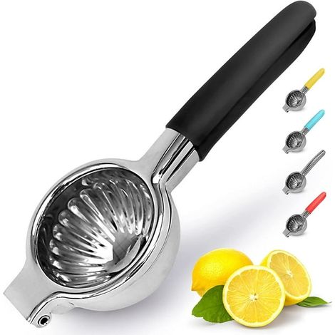 Stainless Steel Lemon Squeezer Manual Citrus Press Juicer and Lime Squeezer - Black (1/4)