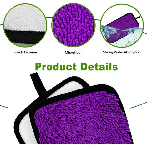 Geeignet für Swiffer Nasssprüh-Nachfüllpackungen, Ersatzköpfe für Nass- und Trockenmopps (lila, 3er-Pack) (1/5)