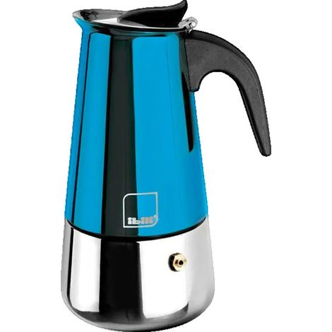 Cafetera italiana Ibili Moca Blue 10 tazas de acero inox (1/3)