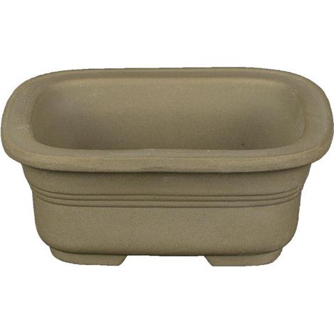 Vaso per bonsai Giapponese Morrisan rettangolare in gres 11x8,5x4,5 cm - B03-4-3