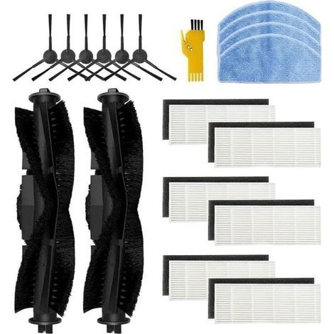 Kit di accessori per l'aspirapolvere robot Tikom G8000 Pro. Ricambi, 18 pezzi: 2 spazzole principali, 6 filtri, 6 spazzole laterali, 4 tamponi abrasivi. (1/4)