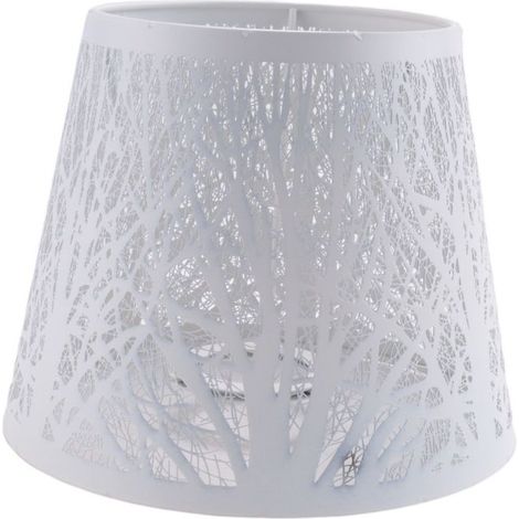 Abat-Jour Métal Tonneau Motif Lustre de Table Applique Murale Blanc