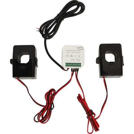 Compteur d'énergie intelligent WiFi monophasé, pour Tuya Life, moniteur de puissance kWh, avec transformateur de courant à pince CT 2 300 A, 90-250 VCA (1/5)