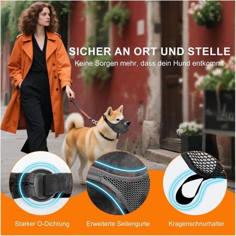1 Hundemaulkorb, atmungsaktiv, für große Hunde, verstellbar, zum Schutz vor Bellen, Größe S (1/2)