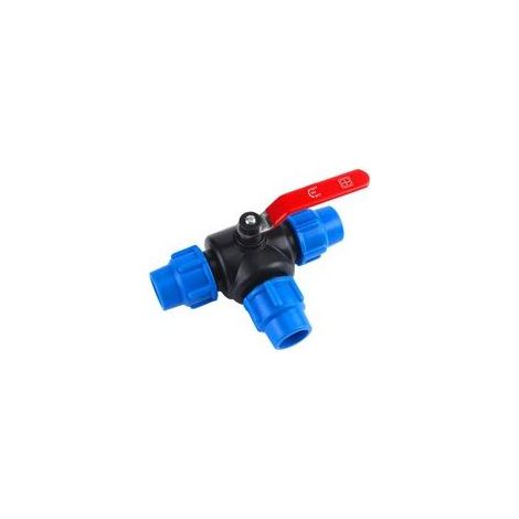 Raccord en PP – Vanne à bille 3 voies 25 mm, connexion rapide, tuyau PVC-PE, interrupteur rapide, té (1/5)