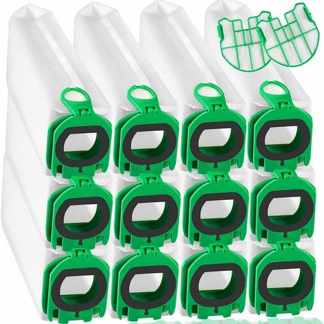 Lot de 12 sacs d'aspirateur compatibles avec Vorwerk Kobold VB100 FP100 VB 100 FP 100 Premium Sacs filtrants de rechange pour aspirateur sans fil Kobold VB100 (1/4)