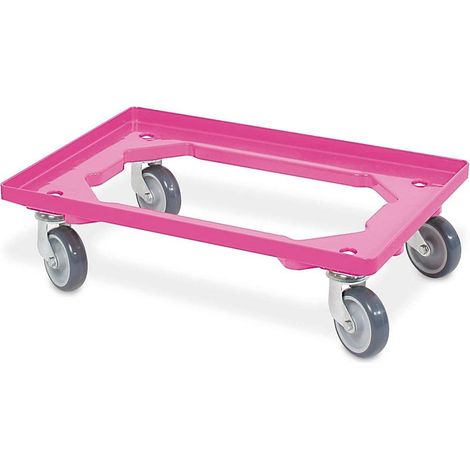 BRB Transportroller für Behälter 60x40 cm, offen, 4 Lenkrollen, 250 kg Tragkraft (pink) (1/2)