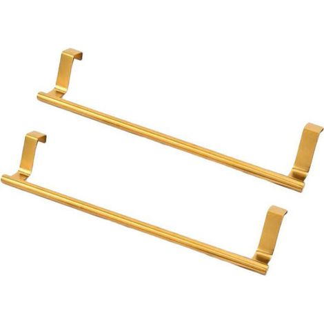 Handtuchhalter für die Türbefestigung, kein Bohren erforderlich, für Küche, Bad und Kleiderschrank, 36 cm, 2 Stück (gold) (1/4)