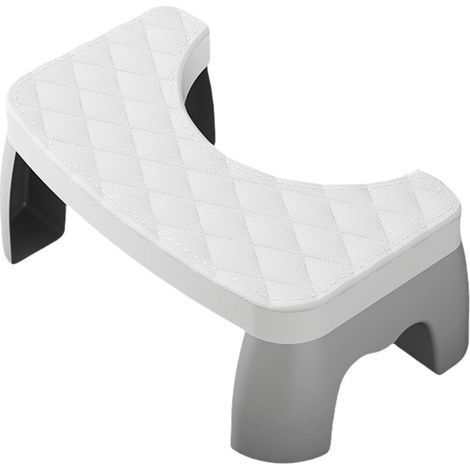 Tabouret de toilette réglable en hauteur-Blanc perle (1/5)