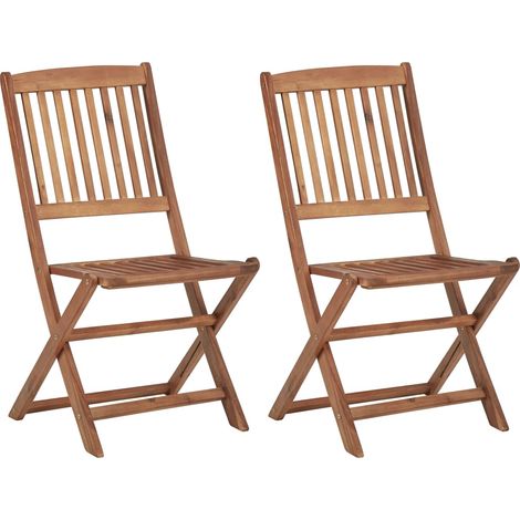 Klappbare Gartenstühle 2 Stk. Massivholz Akazie