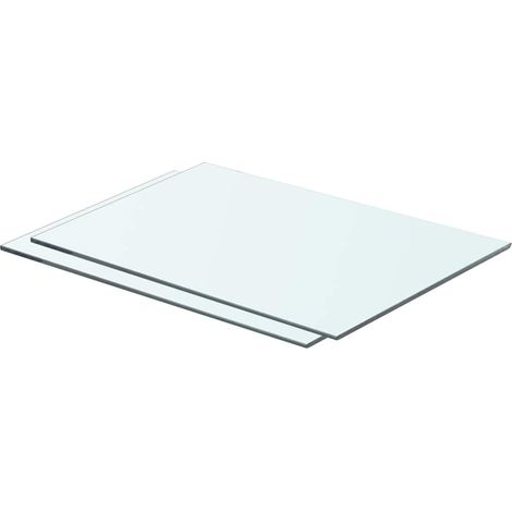Lot de 2 Panneaux d'étagère Étagère de Rangement - Meuble de rangement Verre Transparent 50 x 30 cm BV915981 - BonneVie (1/2)