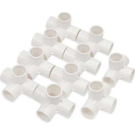 10 Pcs 32MM (1") Connecteur en T cubique à 4 voies PVC-U Raccord coudé Raccordement Connecteur tuyau d'eau de jardin Raccordement (1/4)