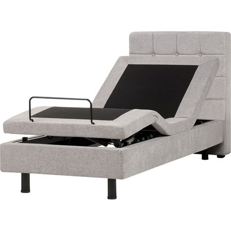 Bett verstellbar Stoff DUKE 80 x 200 cm Hellgrau (1/5)