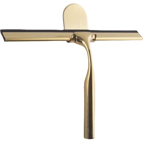Lntyq Gold Edelstahl Duschabzieher für Badezimmer, Breiter Duschglasabzieher Hochwertiges Silikon, Dusche mit Halterung Ohne Bohren, für Dusche, Badezimmer (1/5)