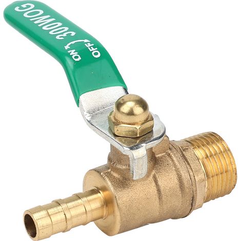 Robinet À Bille En Laiton - Filetage Mâle G3/8 Et Raccord Tuyau 8mm - Pour Contrôle De Flux D'eau - 1 Pièce (1/5)