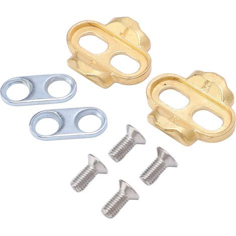 1 paire de cales de pédales de vélo en cuivre, plaque de verrouillage, accessoires de vélo améliorés (1/5)