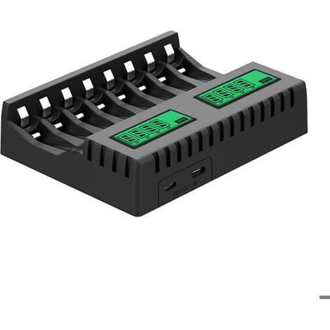 Chargeur De Piles - Écran LCD - 8 Emplacements - Compatible AA AAA - Ni-MH Ni-Cd - Contrôle IC - 1 Pièce (1/4)