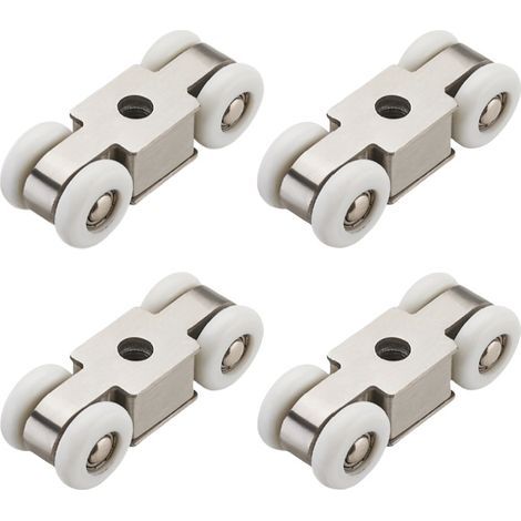 Lot de 4 roulettes pour portes coulissantes pour une Installation Facile et Sans Effort Silencieuses et Légères(8 Pièces (1/2)
