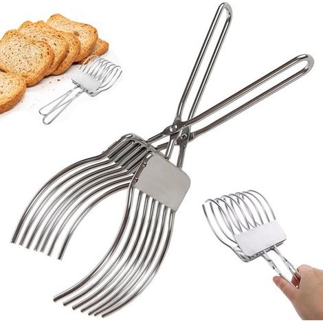 Pince à découper - Trancheuse à pain et jambon - Pince à découper en acier inoxydable pour bœuf - Trancheuse à viande - 27,5 cm x 9 cm - Argent - Tranche uniformément le pain, le jambon et la viande r (1/5)