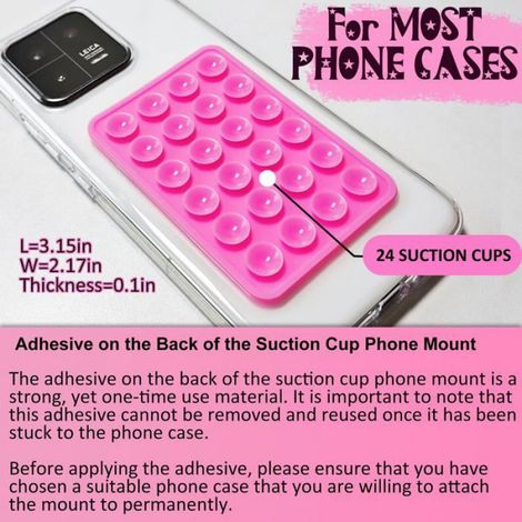 Support Ventouse Silicone - Pour Telephone Portable - Mains Libres Pour Selfies Et Videos - Lot De 2 (1/5)