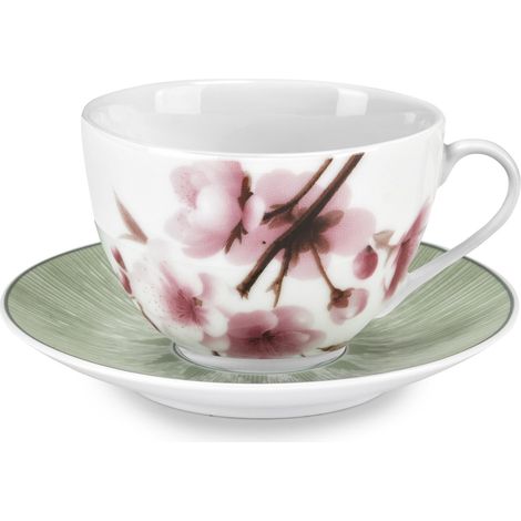 Fade Spring set 2 tazze colazione porcellana colori assortiti con piattino (1/2)