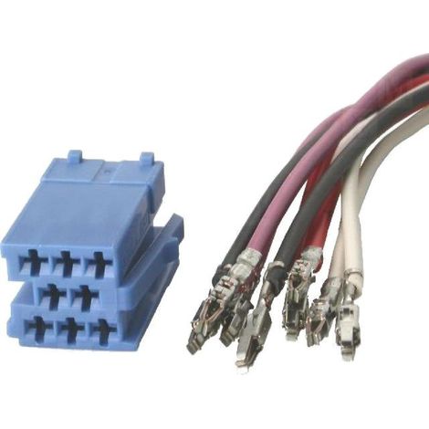 Fiche autoradio Mini ISO 8PIN fils nus avec broches