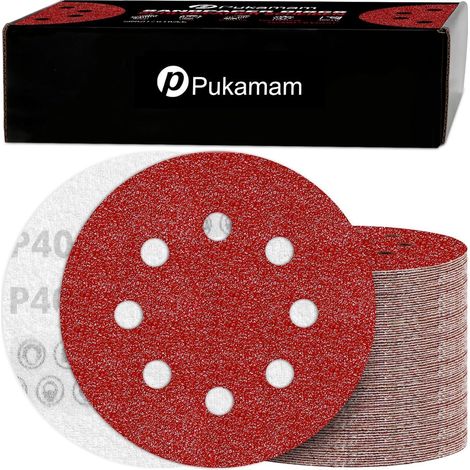 Schleifpapier 125mm Klett 8Loch Exzenter 40er 120Stück P40 (1/5)