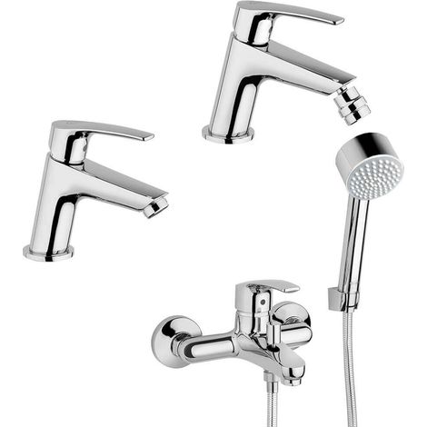Miscelatori in set Lucente Jacuzzi rubinetteria lavabo e bidet per piletta click clack con gruppo vasca (1/5)