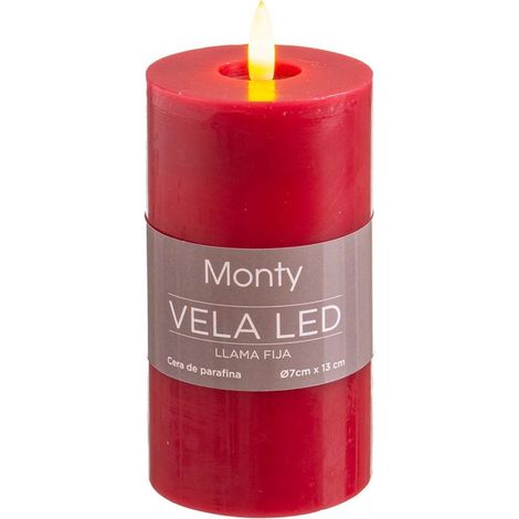 Bougie LED rouge 13 cm (1/3)