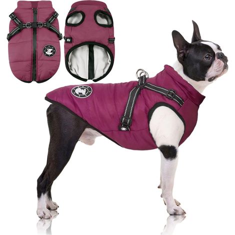 1 Manteau Chien Imperméable Harnais Réglable Bandes Réfléchissantes Petit Moyen Grand Chien Extérieur